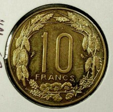 Central African States ESSAI 10 Francs 1974 PL UNC Aluminum Bronze