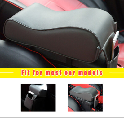 Universal Leather Grey Car SUV Armrest Box Mats Console Pad Liner Cushion Cover
