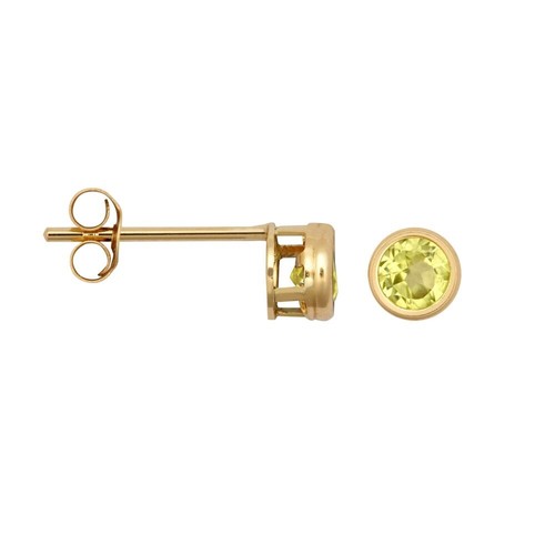 9ct Gold Peridot Stud Earrings - Natural Peridot Earrings - Solid 9ct Gold - Picture 8 of 9