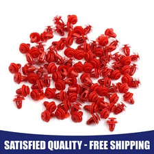 10mm Hole Red Car Fender Bumper Plastic Rivet Fastener Clip Retainer Item of 100
