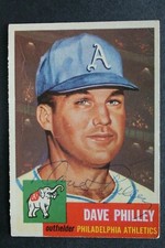 Dave Philley (d.2012) Athletics Autographed 1953 Topps #64 Signed Vintage Card