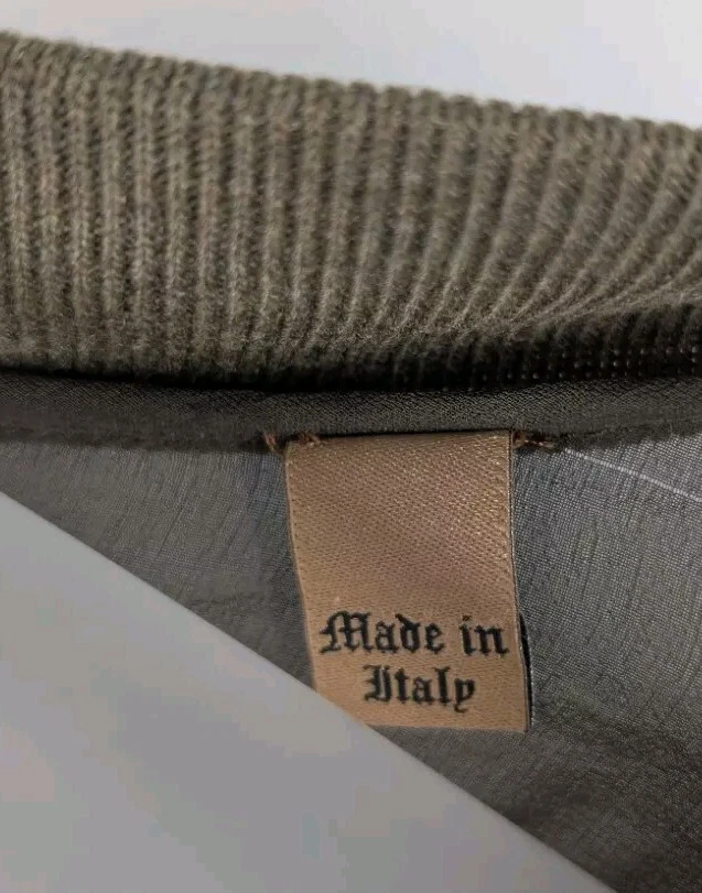 John Galliano Y2K 橄榄丝绸雪纺轰炸机衬衫 3D 花朵迷彩意大利样品 — 第 4/4 张图片