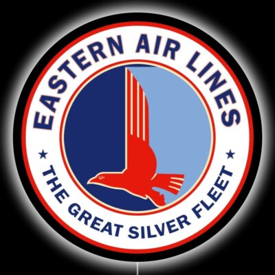 Eastern Airlines Great Silver Fleet LED Hanging Lighted Sign: 36'' Diameter Round