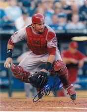 JEFF MATHIS  ANAHEIM ANGELS   ACTION SIGNED 8x10