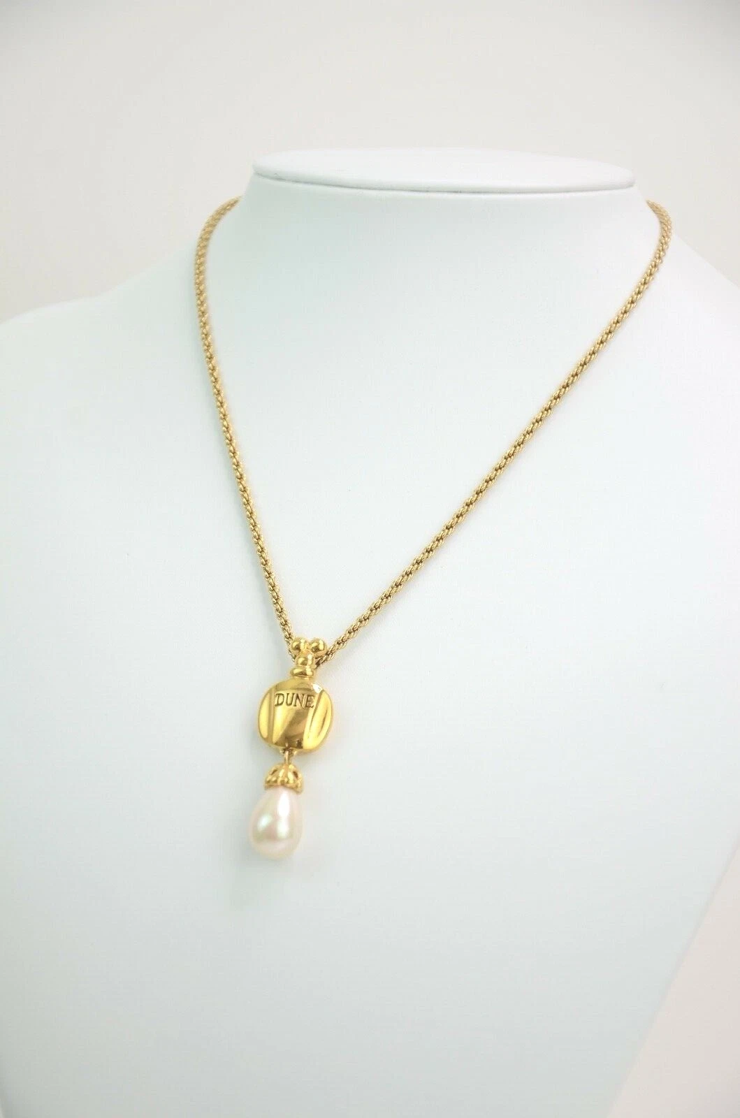 COLLANA VINTAGE CHRISTIAN DIOR BOTTIGLIA PROFUMO DUNE CIONDOLO TONO ORO