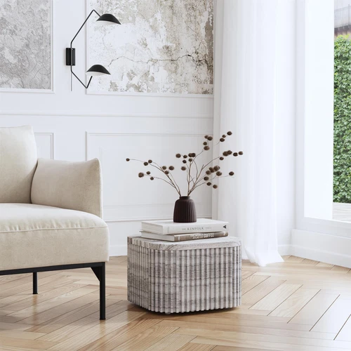 Butler Specialty Company Sylvester Rectangular Marble Side Table - Gray - Picture 3 of 10