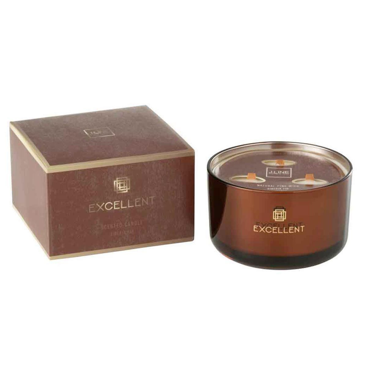 Bougie de luxe Siberia Fir Excellent 13cm marron aux cires végétales