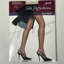 Hanes Silk Reflections Silky Sheer CD Control Top Reinforced Toe Travel Buff 718