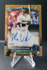 2025 Bowman Prospect Autographs Max Williams Gold Wave Refractor /50 (RC, AU)