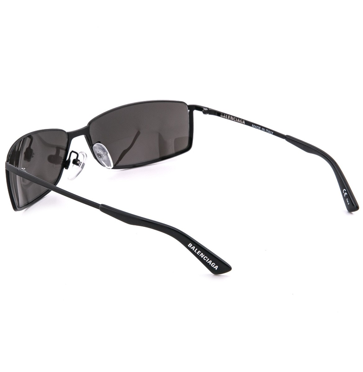 BALENCIAGA BB0094S AGENT Black Silver Logo Print Mirror Wrap 0094