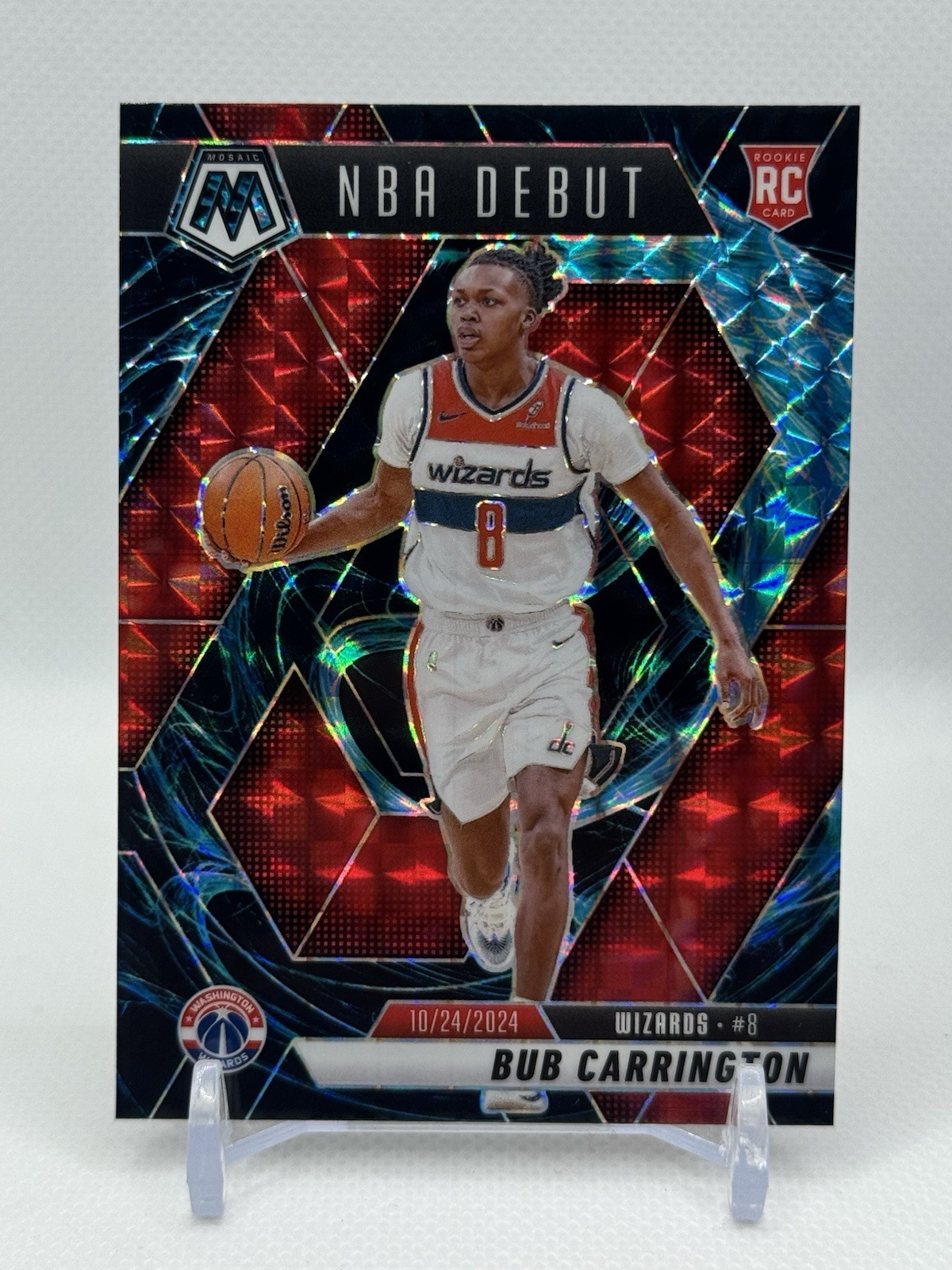 2024-25 Bub Carrington Mosaic NBA Debut Genesis Prizm SSP Case Hit (RC)