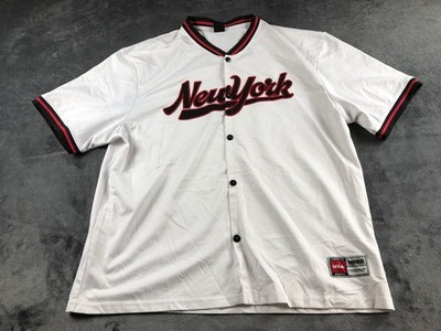 FSBN New York Baseball Trikot Herren XL weiß schwarz rot Athletic Fit