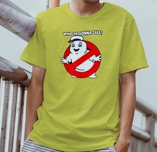 Yellow Who Ya Gonna Call Ghostbusters Marshmallow Man Mens T Shirt Gildan XL
