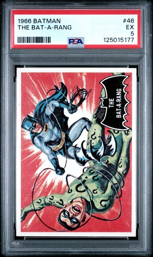 1966 Topps Batman Black Bat #46 The Bat-a-Rang — PSA 5
