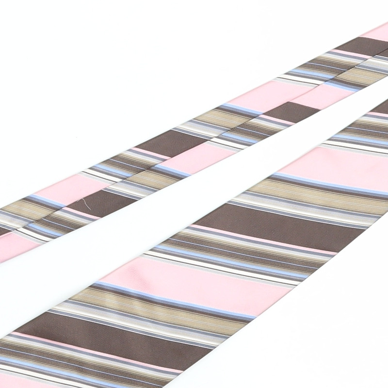 Thomas Nash Men’s Striped Silk Tie - Pink/Brown image 9
