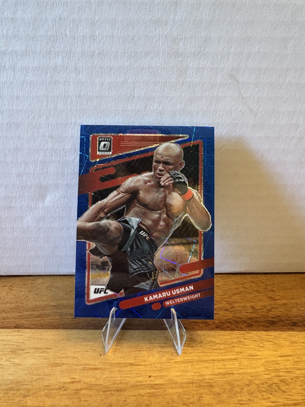 2022 Panini Donruss Optic UFC - Blue Velocity Prizm #42 Kamaru Usman