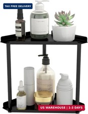 2 Tier Bathroom Counter Organizer, Vanity Organizer Corner Shelf, Skincare, Make