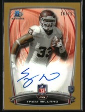 2014 Bowman #40 Trey Millard Chrome Rookie Autographs Gold Refractors #/75