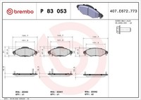 Brembo Bremsbelagsatz, Scheibenbremse P 83 053 FüR Toyota