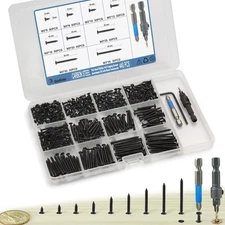 440PCS Flat Head Phillips Wood Screws Assortment Kit Carbon Steel Self-Tapping