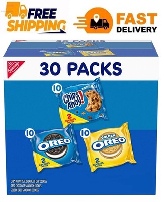 Nabisco Sweet Treats Cookie Variety Pack OREO, OREO Golden & CHIPS AHOY!, 30 Sna