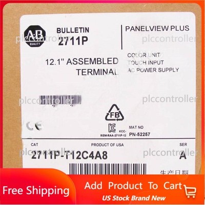 AB 2711P-T12C4A8 New Film HMI PanelView Plus6 1250 Touch Color 12.1'' US Free Tax