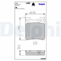 Bremsbelagsatz Scheibenbremse Delphi LP841 FüR Mercedes Chrysler R129 W202 C124