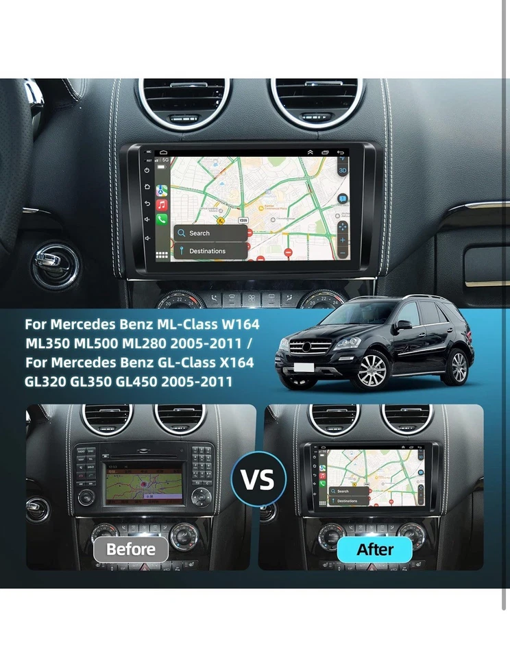 Car Radio for Mercedes Benz GL ML Class W164 X164 ML350 ML500 ML280 GL320... - Image 2 of 4