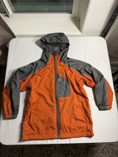 Columbia Sportswear Windbreaker Rain Jacket Orange Gray Kids Size 8 Coat