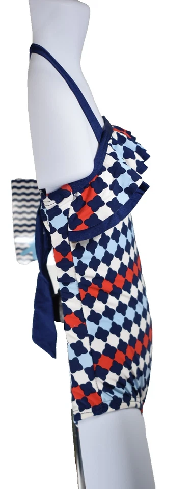 Traje de baño de una pieza rojo/blanco/azul espléndido para niñas talla 4 nuevo con etiquetas Foto 3 de 4