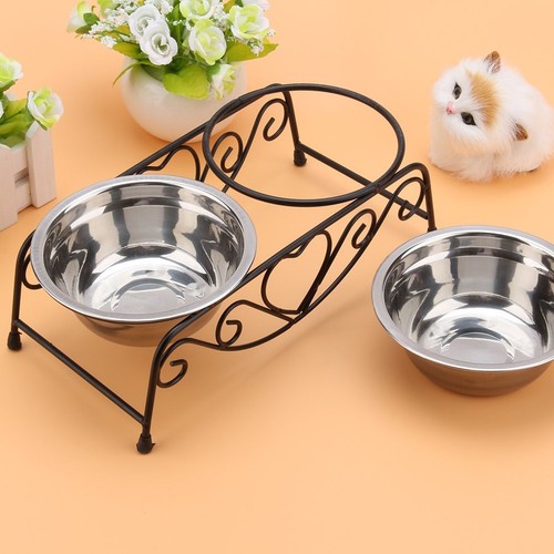 Stainless Steel Dog Bowls, Set of 2, Double Dog Water and Food Bowls, Non-Sli... - Picture 4 of 8