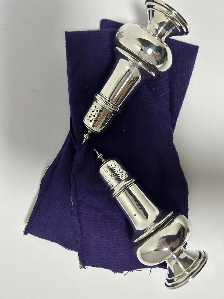 Salero y pimentero vintage de plata esterlina de Frank M Whiting #814 Foto 4 de 4