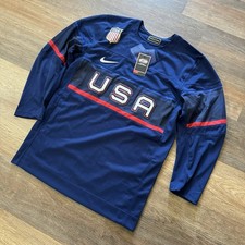 Nike USA Hockey Men  s Replica Hockey Jersey Blue Sz Medium NWT