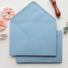 50 PCS A7 5.3x7.4 Inch Dusty Blue Envelopes Fits 5x7 Wedding Invitation Card
