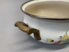 Vintage ASTA Floral Enamel Cookware 8.5” Dutch Oven Pot With Lid Brass Handles  — photo 6