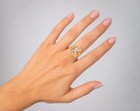 LAB CREATED 6.28 Cts MORGANITE & GENUINE DIAMOND RING 14K GOLD PLATED (.925) — photo 5
