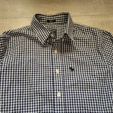 Abercrombie Fitch Man s Black White Gingham Check Long Sleeve Shirt -Sz S