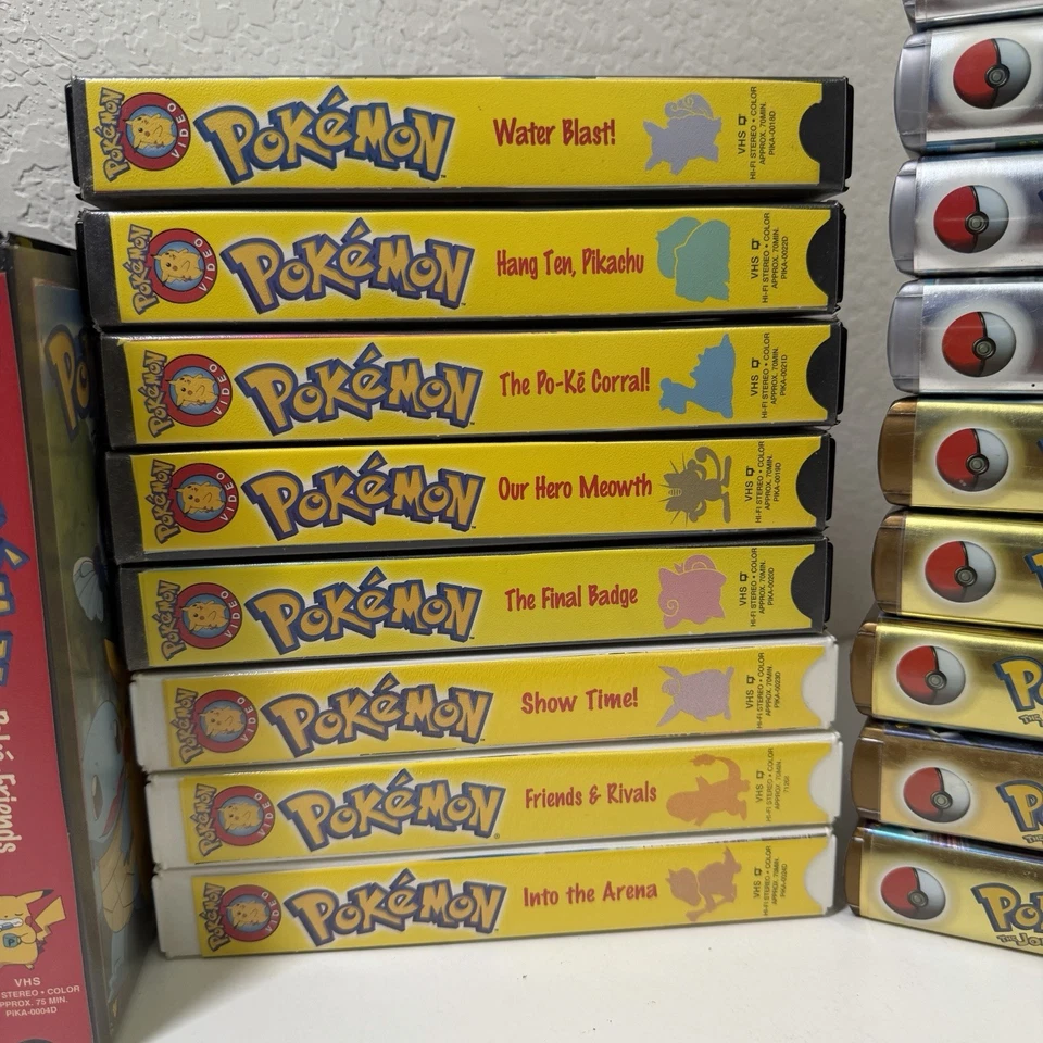 Pokémon Original Vtg. Anime VHS Series, Gold/Silver +2 Clamshell ,  Lot Of 34 - Image 3 of 4