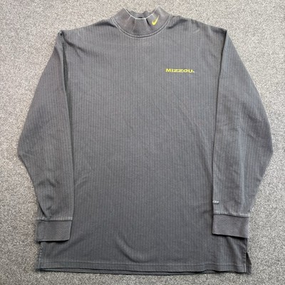Vintage y2k Missouri Tigers Long Sleeve Mock Neck Shirt Nike Swoosh Ribbed Lrg