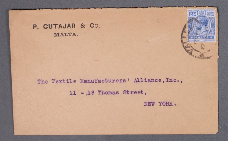 MayfairStamps Malta P. Cutajar & Co. to New York NY Cover aaz_41981
