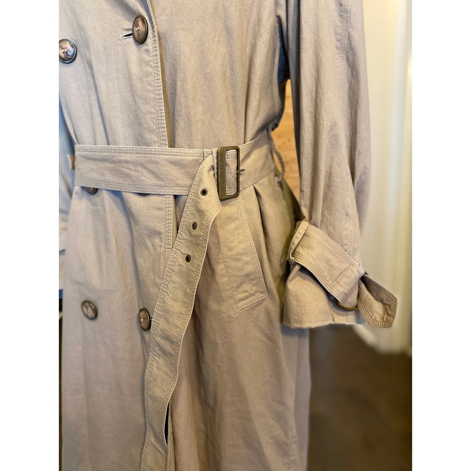 TOWNE FROM LONDON FOG Women's Beige Trench Coat Double Breasted Belted Sz 6R S/M - Image 4 of 4