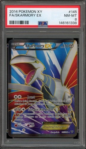Pokemon Skarmory EX XY Full Art #145 PSA 8