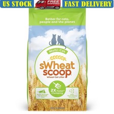Multi Cat Litter Natural Wheat Blend Dust Free Clumping Flushable 15lb Unscented