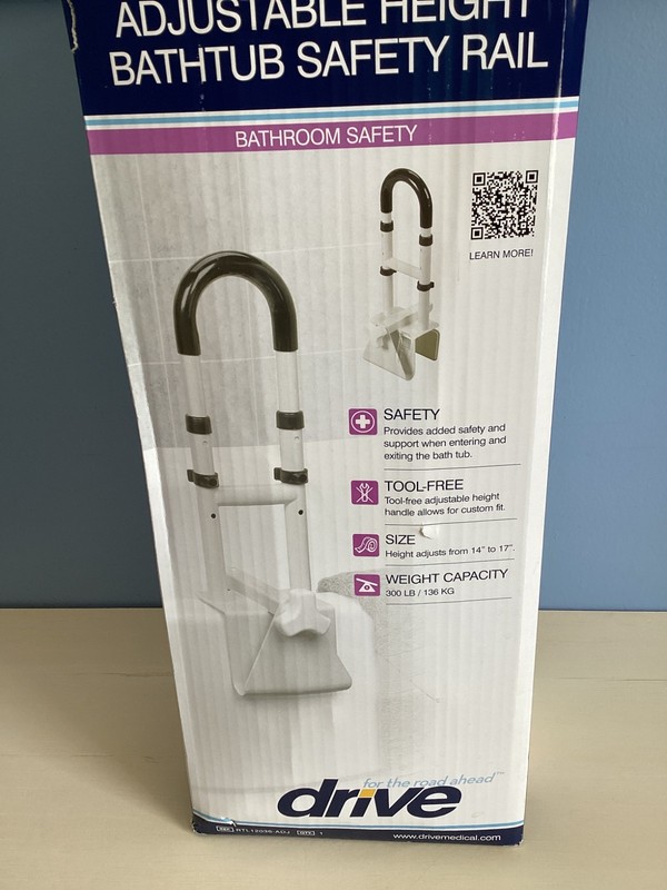 BATHTUB SAFETY GRAB BAR   Safety Rail -  by Drive  ADJUSTABLE to Fit Most Tubs