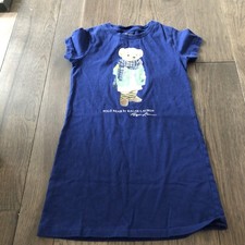 RALPH LAUREN Polo Bear Girls Blue Pajamas Size 5