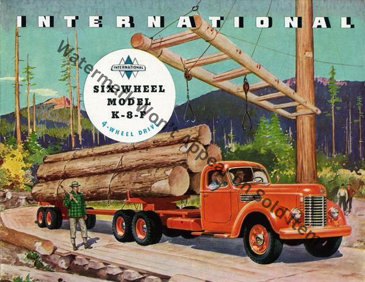 International Model K-8-F Truck 1945 Photograph Print 8.5x11