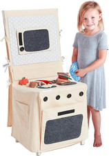 Stove Set Deluxe Playset -13 Pieces Pretend Play Fabric Kitchen Stove Set - Incl
