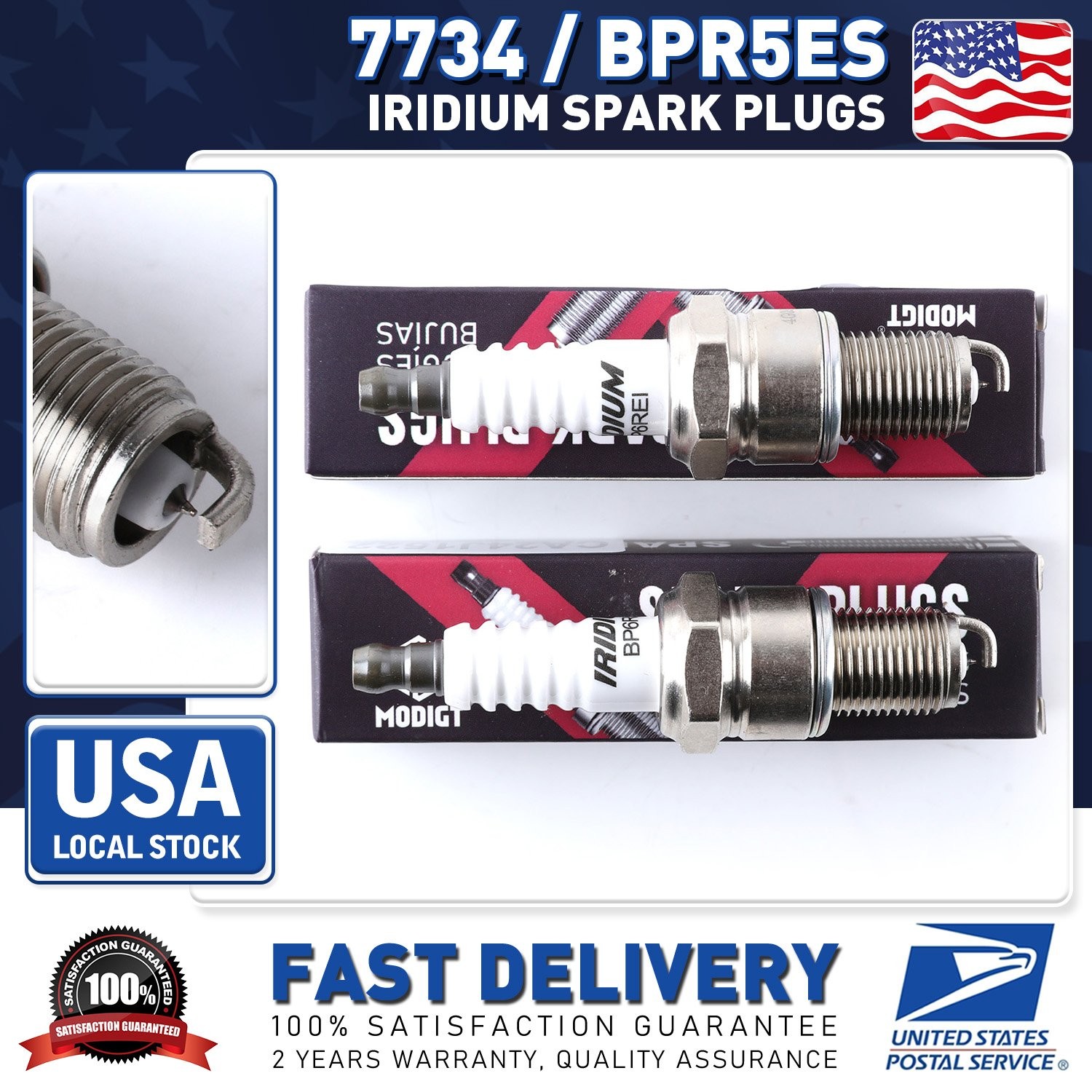 For NGK BPR5ES 7734 2PCS Iridium Spark Plugs For Denso 5305/IW16 OE Replacement