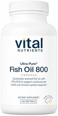 Vital Nutrients Ultra Pure Fish Oil 800 EPA DHA Lemon 120 Softgels