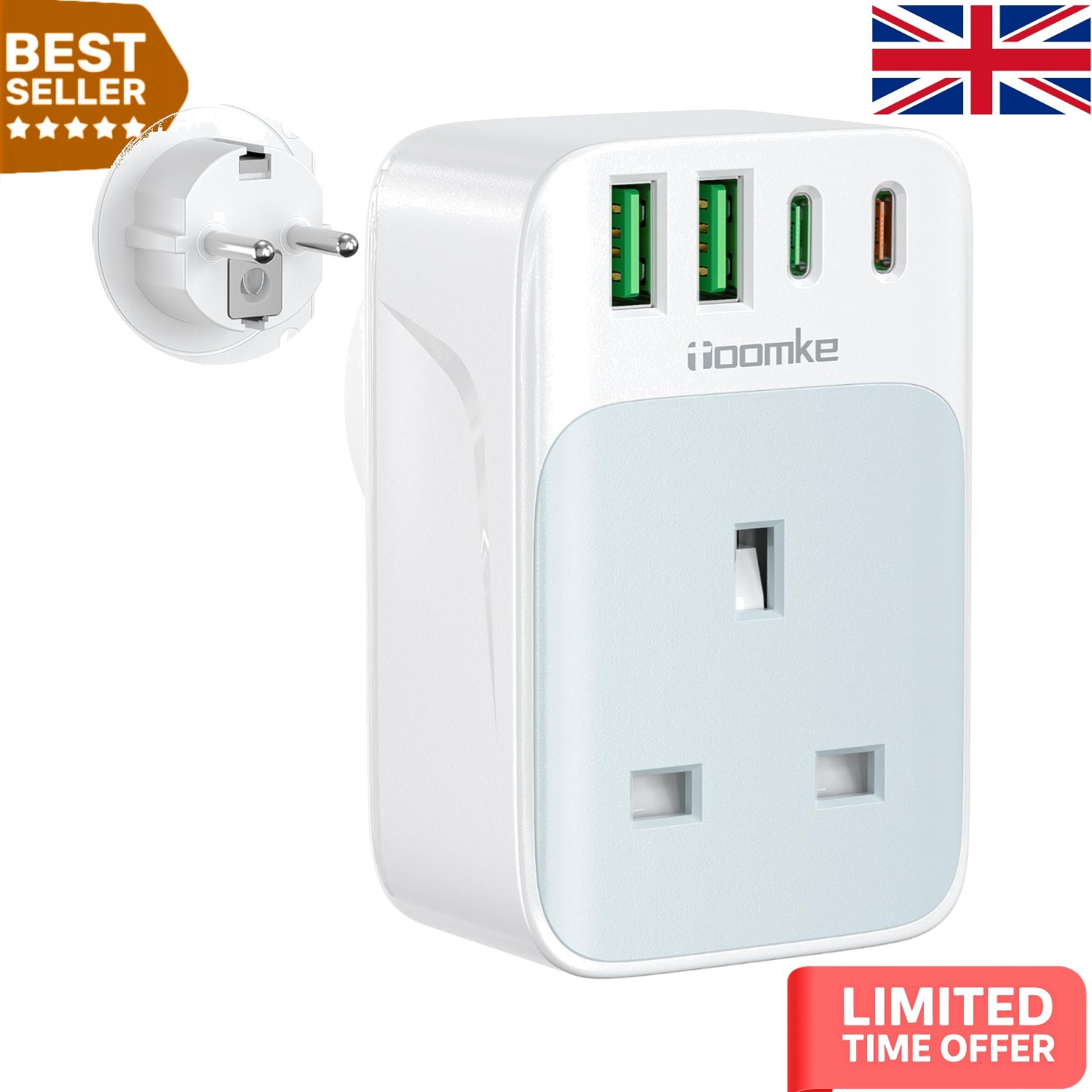PD 35W Fast Charging USB-C Adapter - Essential European Travel Companion